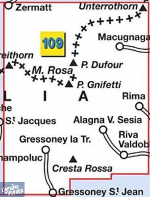 Istituto Geografico Centrale (I.G.C) - N°109 - Monte Rosa - Alagna Valsesia - Macugnaga - Gressoney