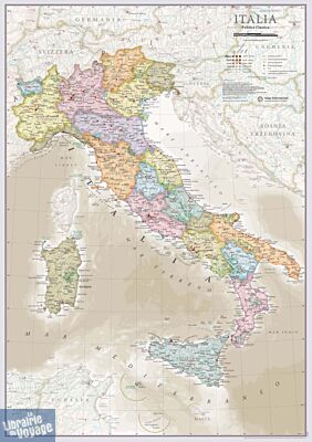 Maps international - Carte murale - Italie - Carte administrative