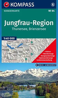 Kompass - Carte de randonnée - n°84 - Jungfrau Region, Thunersee, Brienzersee