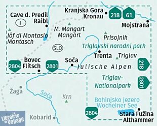 Kompass - Carte de randonnées - n°064 - Alpi Giulie, Triglav (Alpes Juliennes, Slovénie)