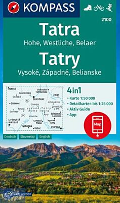Kompass - Carte de randonnées - n°2100 - Tatra, Hohe, Westlich, Belaer (région des Tatras)