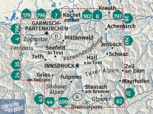Kompass - Carte de randonnées - n°290 - Innsbruck et ses environs (lot de 2 cartes)