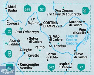 Kompass - Carte de randonnées - n°55 - Cortina d'Ampezzo 2023