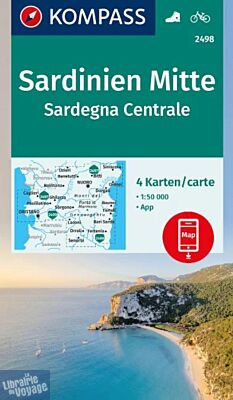 Kompass - Lot de 4 cartes de randonnées - n°2498 - Sardaigne centrale