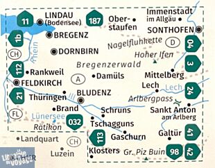 Kompass - Lot de cartes de randonnées - n°292 - Vorarlberg