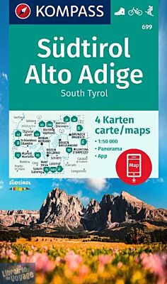 Kompass - Carte de randonnées - n°699 - Sud Tyrol, Haut-Adige