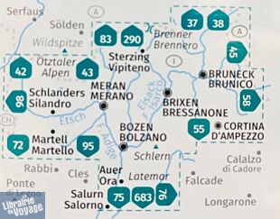 Kompass - Carte de randonnées - n°699 - Sud Tyrol, Haut-Adige