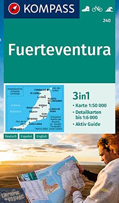 Kompass - Carte de randonnées - n°240 - Carte de Fuerteventura
