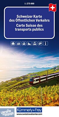 Kummerly & Frey - Carte - Carte de Suisse des transports publics