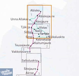 Norstedts - Carte et guide de randonnée sur le Kungsleden - n°1 - Abisko - Kebnekaise
