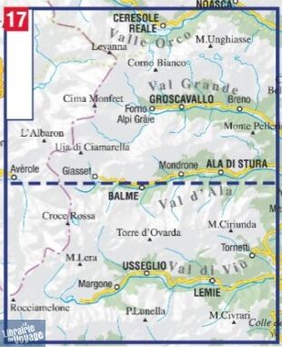 L'Escursionista - Carte de randonnées - N°17 - Alte Valli di Lanzo, Val Grande, Val d'Ala