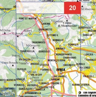 L'Escursionista - Carte de randonnées - N°20 - Dora Baltea Canavesana - Laghi d'Ivrea 