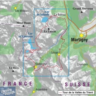 L'Escursionista - Carte de randonnées - Tour de la Vallée du Trient