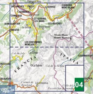 L'Escursionista - Carte de randonnées (collection transfrontalière) - n°4 - Saint-Gervais - Val Montjoie - Servoz - Sallanches - Megève