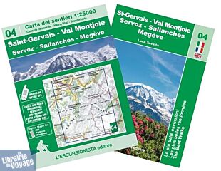 L'Escursionista - Carte de randonnées (collection transfrontalière) - n°4 - Saint-Gervais - Val Montjoie - Servoz - Sallanches - Megève