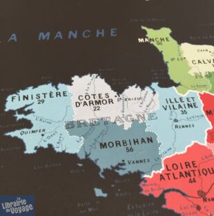 Les ateliers graphiques Mulko - Poster - Carte des départements et régions de France (nouvelle réforme)