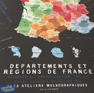Les ateliers graphiques Mulko - Poster - Carte des départements et régions de France (nouvelle réforme)