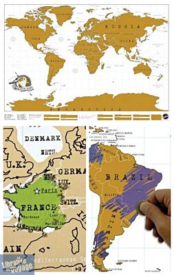 Luckies - Scratch Map - La carte du Monde à gratter - Très grand format (1.20M de largeur)