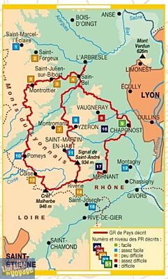 Topo-guide FFRandonnée - Réf.P691 - Les Monts et Coteaux du Lyonnais à pied