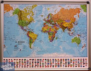 Maps international - Carte du Monde politique au 1/60mio (en français) - Panneau magnétique