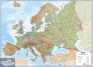 Maps international - Carte murale plastifiée - L'Europe physique