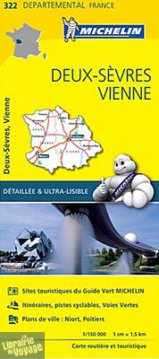 Michelin - Carte "Départements" N°322 - Deux-Sèvres - Vienne