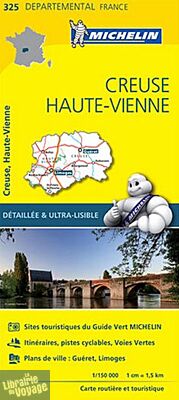 Michelin - Carte "Départements" N°325 Creuse - Haute-Vienne