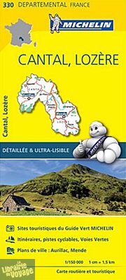 Michelin - Carte "Départements" N°330 - Cantal - Lozère