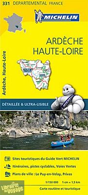 Michelin - Carte "Départements" N°331 - Ardèche - Haute-Loire