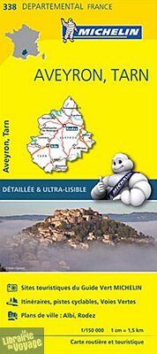 Michelin - Carte "Départements" N°338 - Aveyron - Tarn