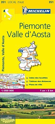 Michelin - Carte "Local" Italie n°351 - Piémont-Val d'Aoste (Piemonte, Valle d'Aosta)