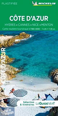  Michelin - Carte routière et touristique - Côte d'Azur (Hyères, Cannes, Nice, Menton)