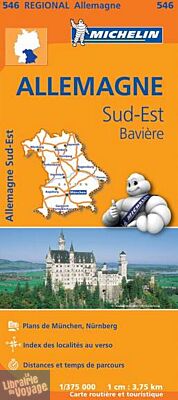 Michelin - Carte routière n°546 - Allemagne Sud-Est, Bavière