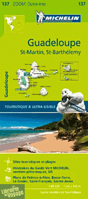 Michelin - Carte Zoom Outre-mer n°137 - Guadeloupe - Saint-Martin - Saint-Barthélemy 