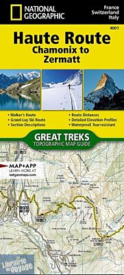 National Geographic - Carte - N°4001 - Haute Route Chamonix to Zermatt