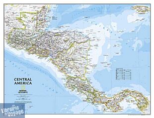 National Geographic - Carte murale papier - Amérique centrale (en anglais)