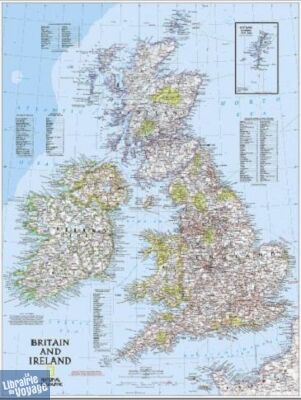 National Geographic - Carte murale papier - Royaume-Uni - Irlande