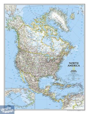 National Geographic - Carte murale plastifiée - Amérique du Nord