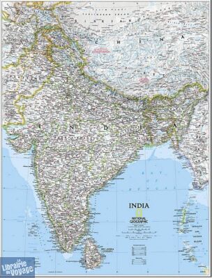 National Geographic - Carte murale plastifiée - Inde