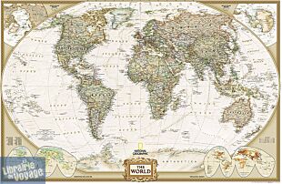 National Geographic - Planisphère Monde antique - Petit format - Plastifié