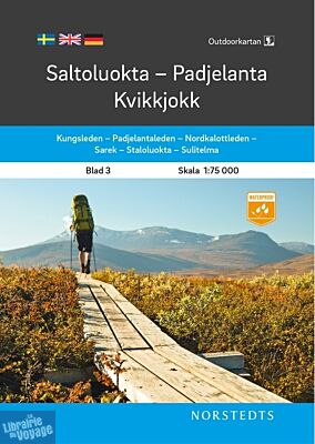 Norstedts - Carte de randonnée - outdoorkartan - 3 - Saltoluokta - Padjelanta - Kvikkjokk