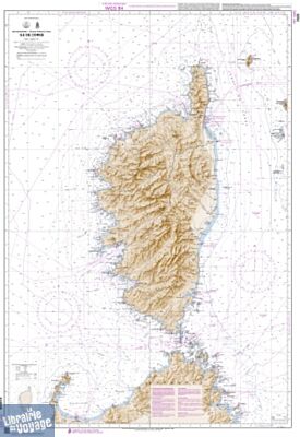 SHOM - Carte marine pliée - 7025L - Île de Corse