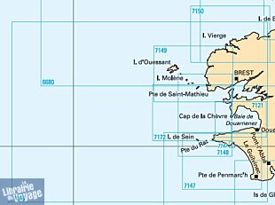 SHOM - Carte marine pliée - 7066L - De l'Île Vierge à la Pointe de Penmarc'h - Abords de Brest