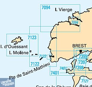 SHOM - Carte marine pliée - 7123L - Ile Molène - Ile d'Ouessant - Passage du Fromveur