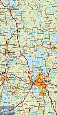 Kummerly Frey (Cappelen Kart) - Carte de Suède centrale - n°1 (Malmö - Växjö - Kalmar)