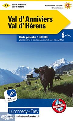 Kummerly Frey - Carte de Randonnée Suisse n°23 - Val d'Anniviers - Val d'Hérens - Montana