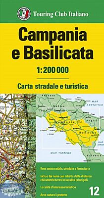 T.C.I (Touring Club italien) - Carte routière - Campania e Basilicate (Campanie et Basilicate)
