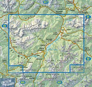 Tabacco - Carte de Randonnées - 016 - Dolomiti del Centro Cadore