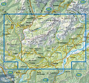 Tabacco - Carte de Randonnées -  023 - Alpi Feltrine -  le Vètte – Cimònega