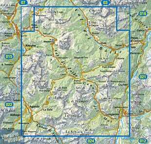 Tabacco - Carte de Randonnées - 025 - Dolomiti di Zoldo - Cadorine - Agordine